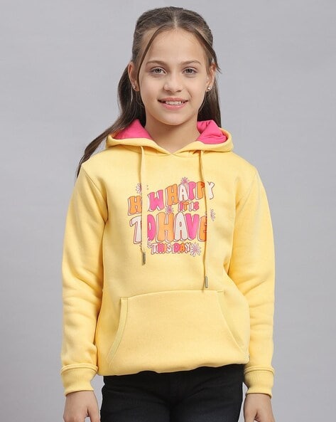 Hoodies for girls yellow best sale