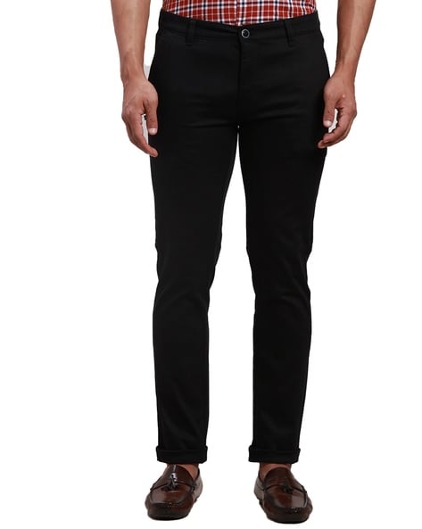 Black slim fit pants for men tailored as formal dress pants | Baron Boutique