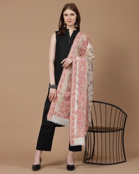 Women Woven Shawl with Paisley Motifs Price in India