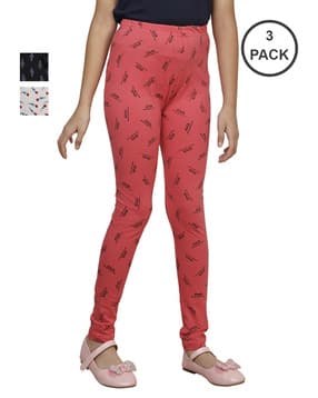 indiweaves Pack of 3 Girls Printed Leggings-picture-7