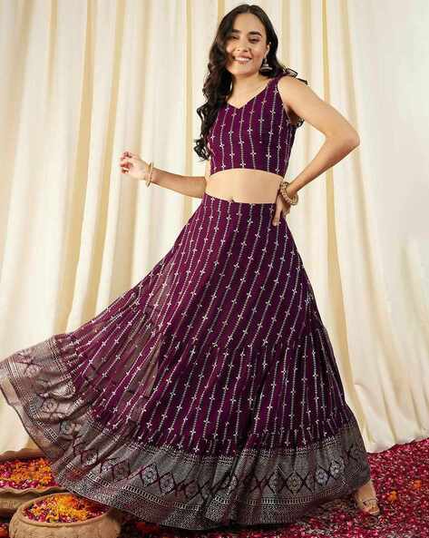 Buy Purple Fusion Wear Sets for Women by Mabish By Sonal Jain Online