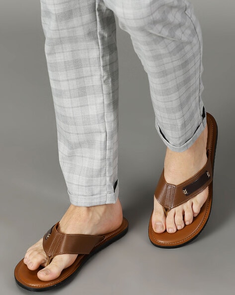 Tan leather clearance flip flops