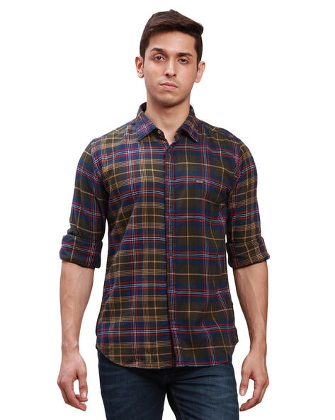 Parx Men Checked Slim Fit Shirt