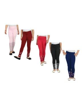 indiweaves Girls Pack of 5 Printed Leggings-picture-20