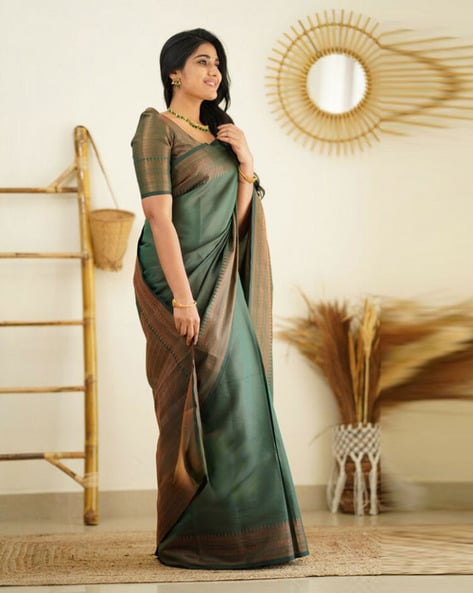 Green Soft Silk Saree Rawaazfashion – RawaazFashion