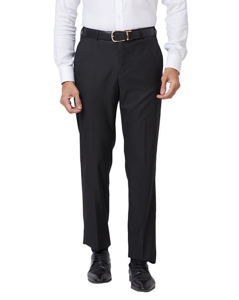 Buy Park Avenue Men Mid Rise Textured Smart Trousers - Trousers for Men  21934506 | Myntra