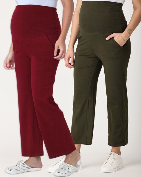 FREE HAVEN Maternity Women's Size L Wide-Leg Pants Brown Comfort Soft Cozy  New | eBay