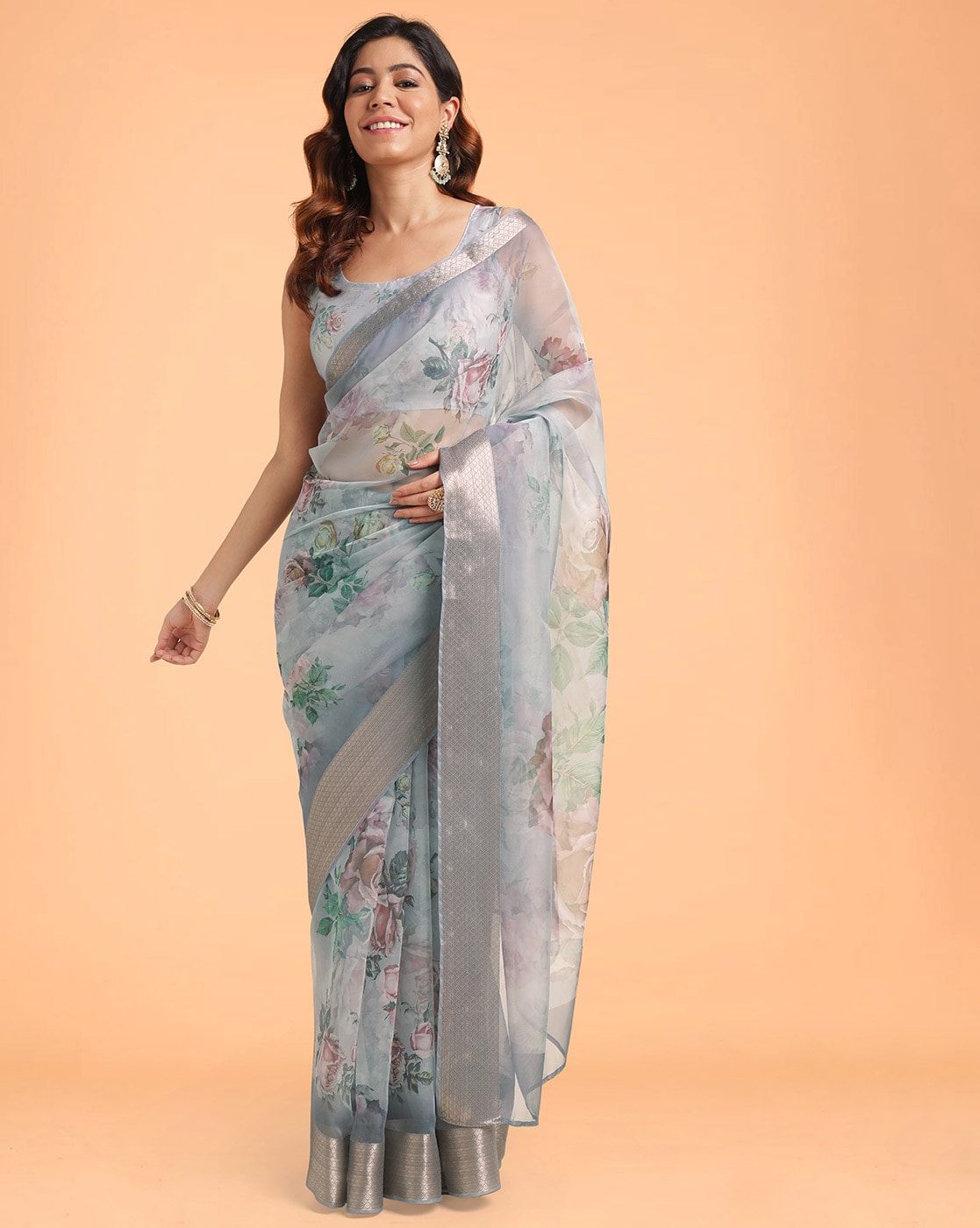 Buy Purple Sarees for Women by KIMISHA Online | Ajio.com