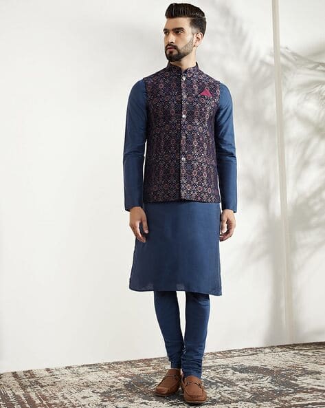 Buy Black 2-Piece Ethnic Suit for Men by KISAH Online