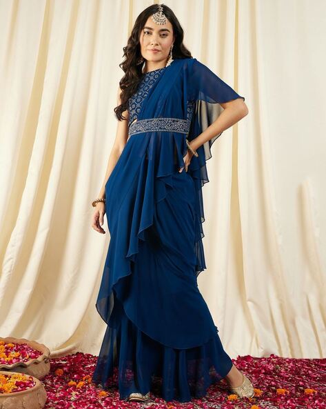 Buy Navy blue Fusion Wear Sets for Women by Mabish By Sonal Jain Online