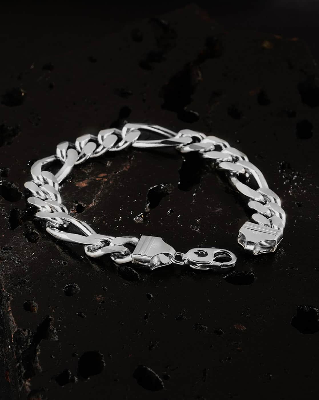 Buy Zord Men Sterling Silver Chain Bracelet Online | Ajio.com