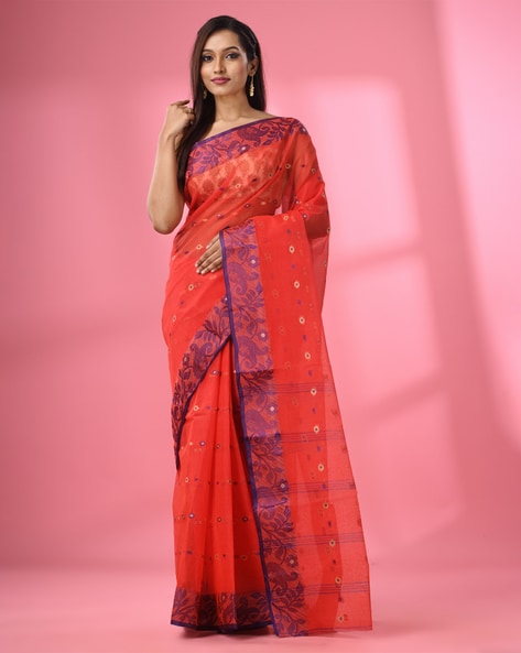 Tant Silk Bengal Handloom Saree - 5937 – AEVUM