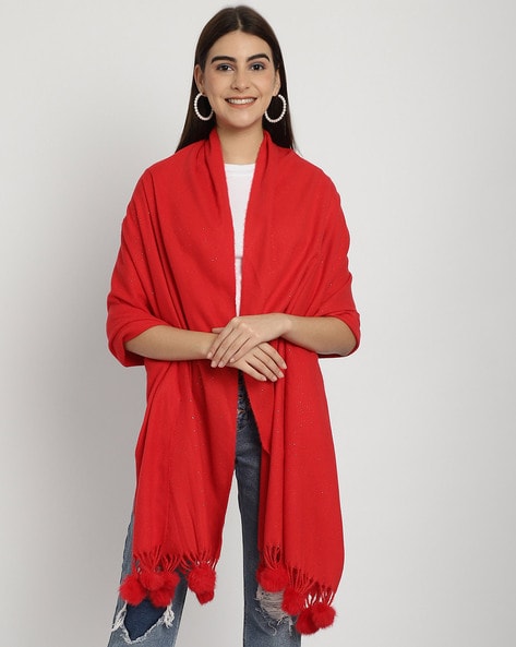Women Embellished Stole with Tassels Price in India