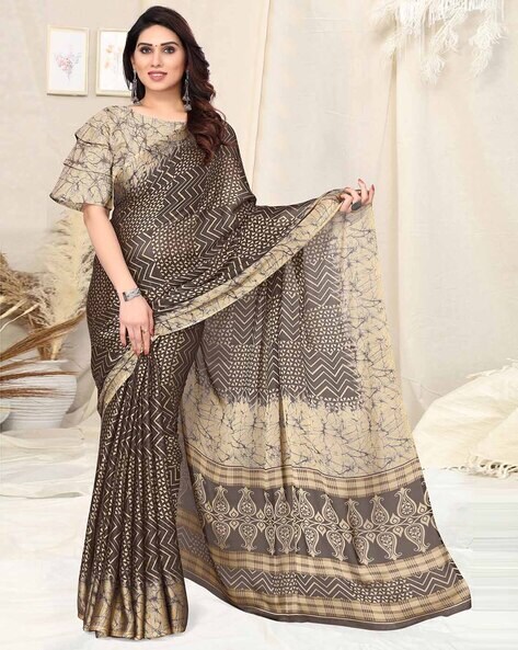 Party Wear foil print Printed Chiffon Saree, Size: 6.30 Meter, With Blouse  Piece at Rs 750 in Surat