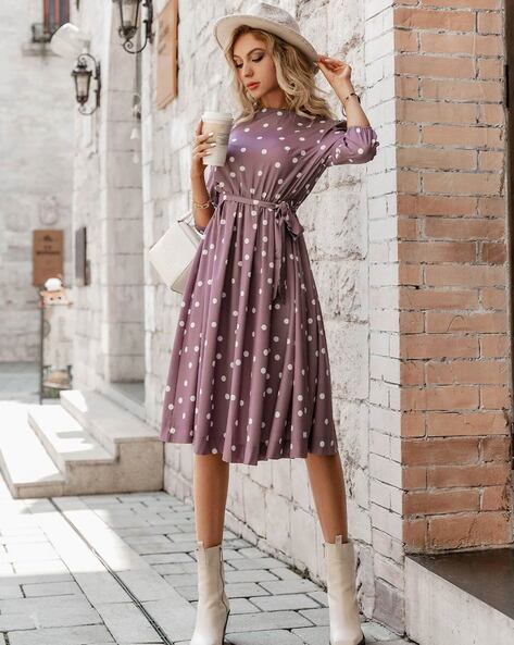 Polka dot fit 2024 and flare dress