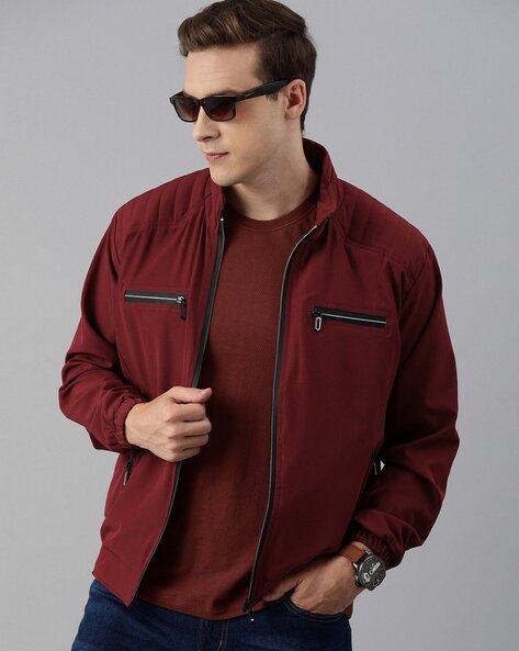 Buy Mast & Harbour Men Burgundy Bomber Jacket - Jackets for Men 14485104 |  Myntra