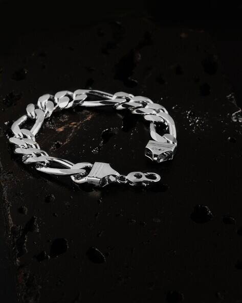 Buy Zord Men Sterling Silver Chain Bracelet Online | Ajio.com