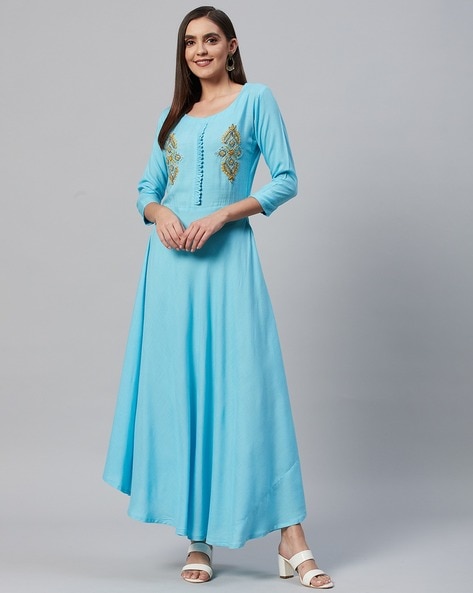 Amazon.com: Vikafab Indian Party Wear Gown for Women with Georgette Duppata  and Pink & Sky Blue Color Anarkali Suit Ready to Wear B-11 : Clothing,  Shoes & Jewelry