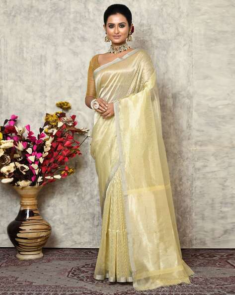 Beautiful Lemon Yellow Color Saree | Ethnicroop