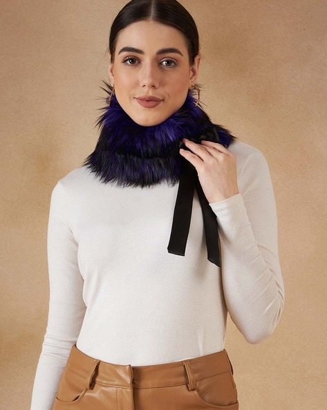 Faux Fur Stole with Tie-Up Price in India