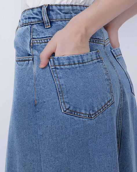2022 Womens Basic Casual A Line Denim High Waisted Denim Skirt With Side  Split And High Waist In Black And Blue For Office And Autumn/Winter J231013  From Brandmuse_store, $11.19 | DHgate.Com
