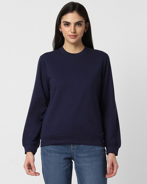 Buy Navy Blue Sweatshirt Hoodies for Women by VAN HEUSEN Online Ajio