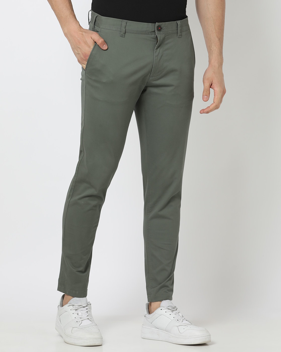 Buy Olive Trousers & Pants for Men by NETPLAY Online | Ajio.com