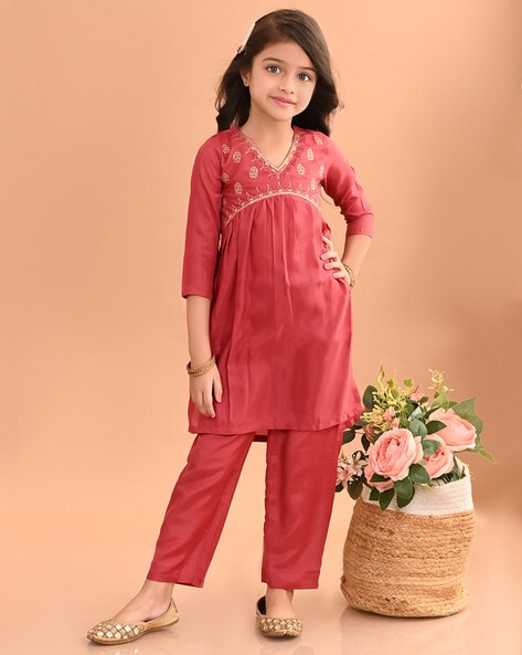 Amazon.com: Indian Salwar Suit/sharara kurta set/toddler indian baby girls  set, baby salwar kameez, Kids indian wear, palazzo baby set (1-2 year) :  Handmade Products