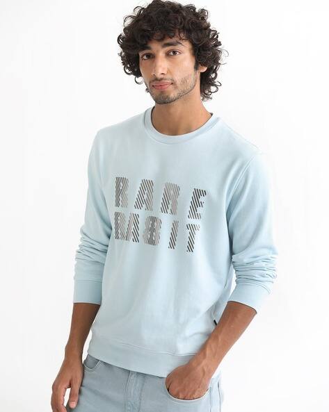 Rare Rabbit Men Typographic Print Relaxed Fit Sweatshirt