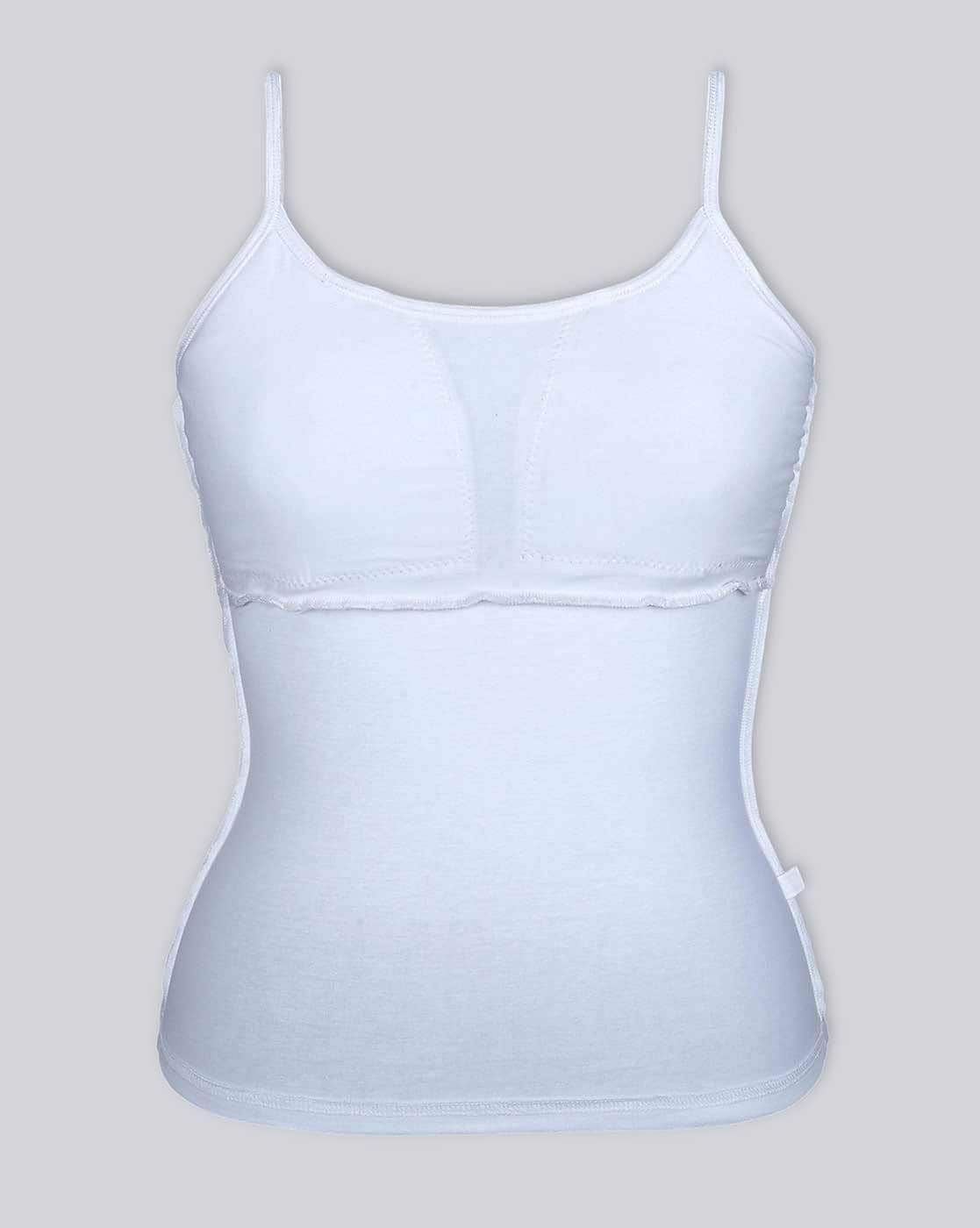 DChica Padded Camisole Bra for Girls, Teen & Young Women Round Neck Padded  Undershirts