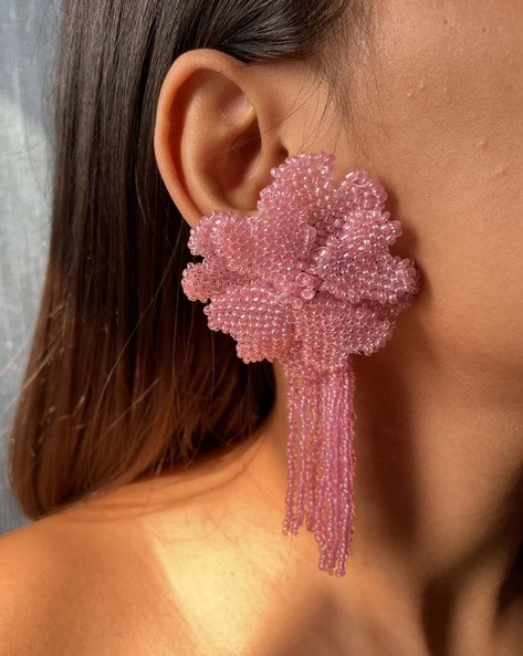 Aakriti Rose Pink Oxidized Earrings – AG'S