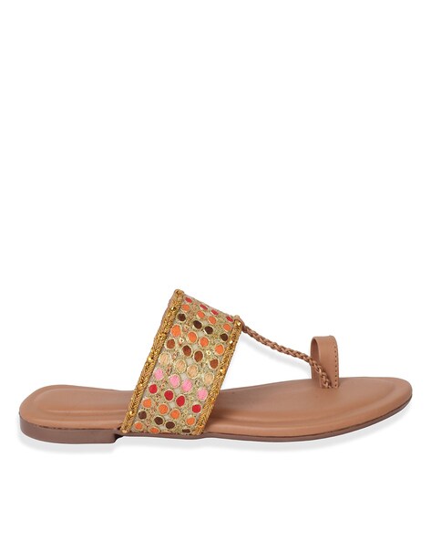 Multi colored flat discount sandals