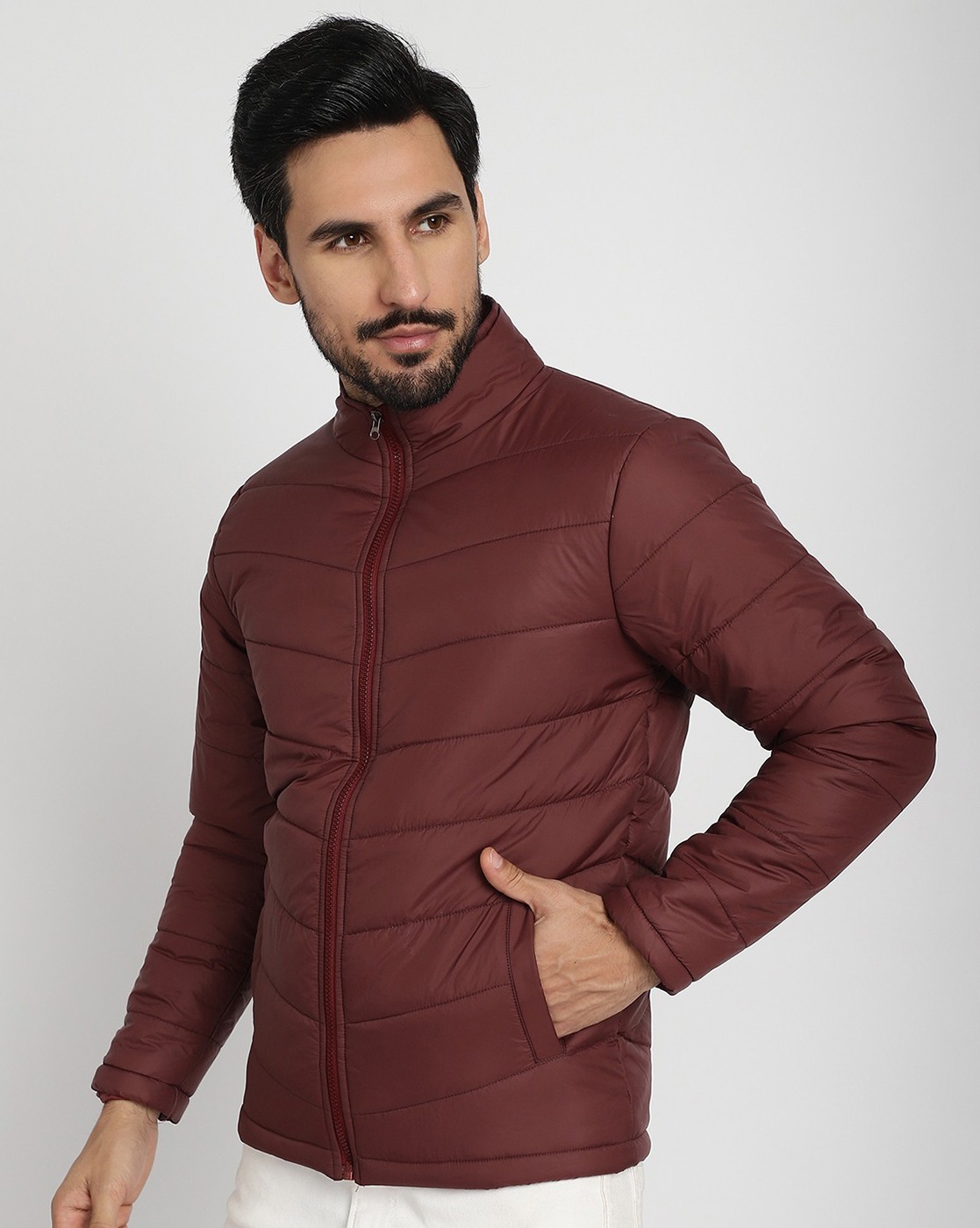 Buy Montrez Men Maroon Washed Jacket Online at Best Prices in India -  JioMart.