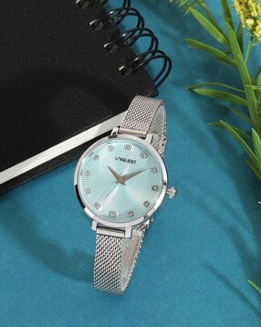 Teal Dial Analogue Fashion Watch with Mesh Strap For Women-image-36