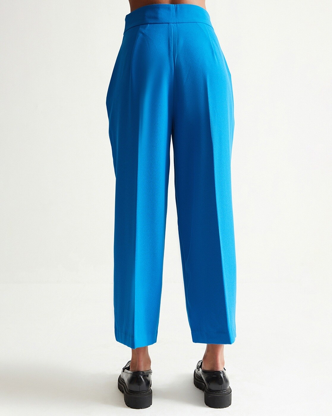 Cobalt Blue Belted Tuxedo Trousers