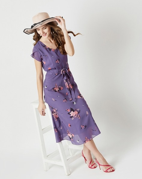 Floral Purple Sundress - Designed By Squeaky Chimp T-shirts & Leggings