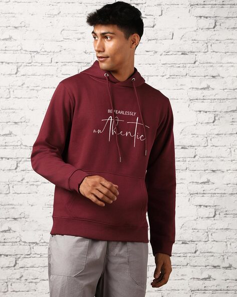 Buy Maroon Sweatshirt Hoodies for Men by Nobero Online Ajio