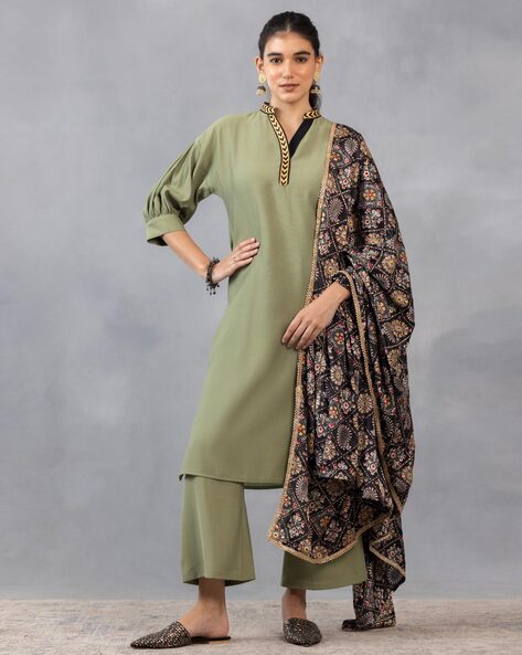 Buy Olive Kurta Suit Sets for Women by Shaye Online Ajio