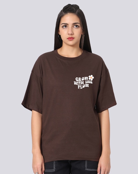 Brown t shirt womens hotsell