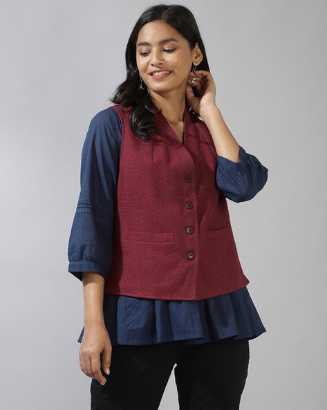 Buy Dark pink Jackets Shrugs for Women by Fabindia Online Ajio