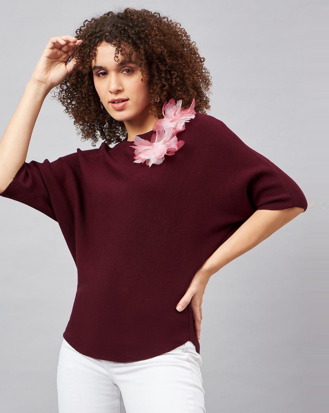 Buy Maroon Tops for Women by ORCHID BLUES Online