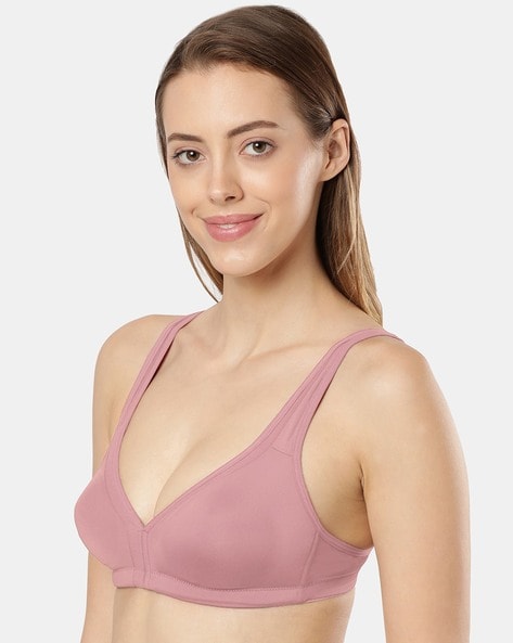 ES08 Wirefree Non Padded Cotton Elastane Full Coverage Seamless Cup Nursing  Bra with Front Opening