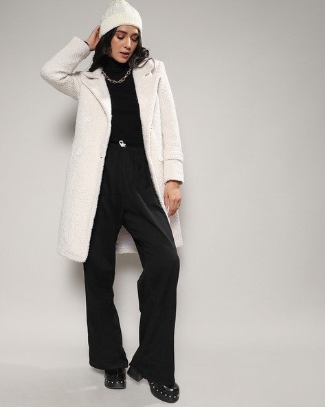 Long Coat with Button Closure