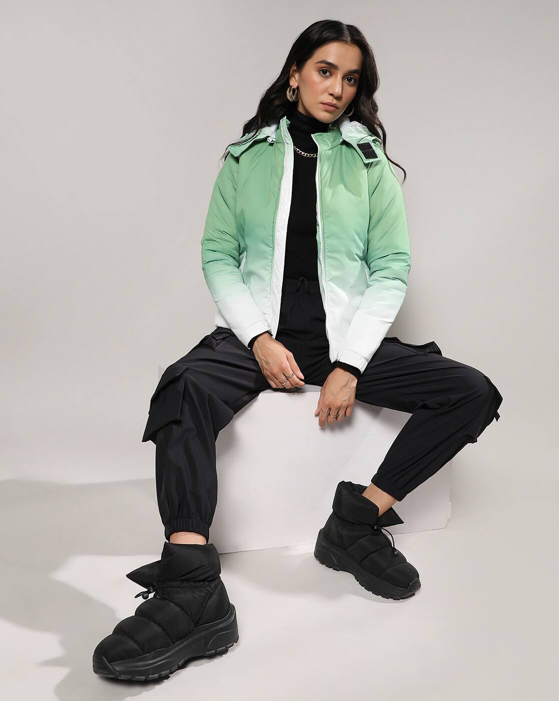 50〜60's CAMPUS OUTERWEAR Buy Green Jackets & Coats for Women by Campus Sutra Online | Ajio.com