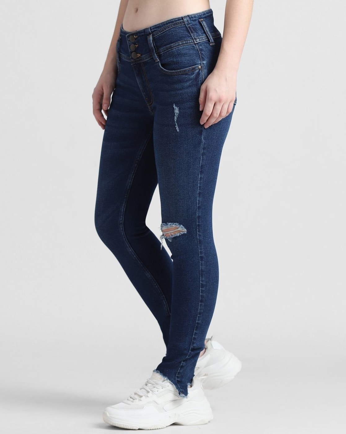 Medium Blue Denim Life Regular Skinny Noos Jeans | Luksusbaby