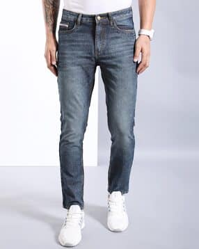 Men Mid-Wash Slim Fit Jeans-image-46