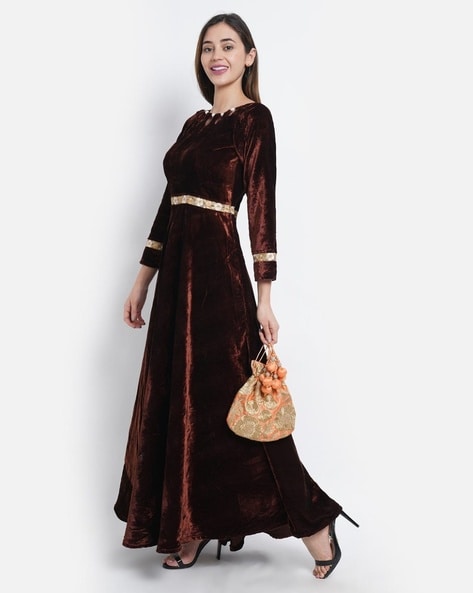 Buy Sequins Ceremonial Trendy Gown Online -