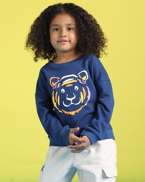 Boy Regular Fit Graphic Print Sweatshirt - Technical View