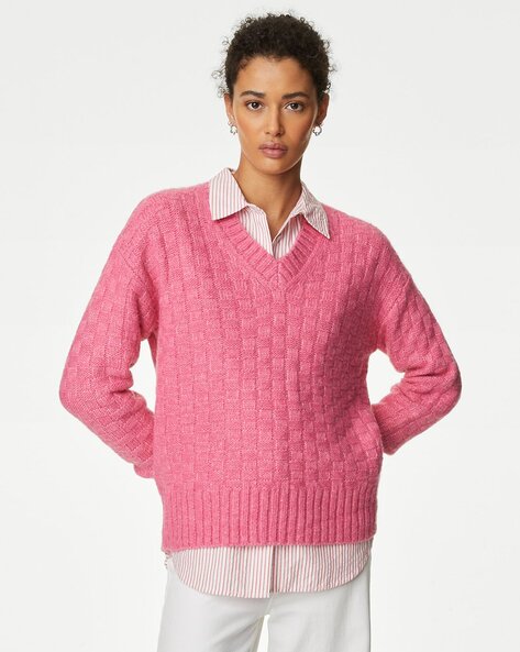 Women V-Neck Relaxed Fit Jumper