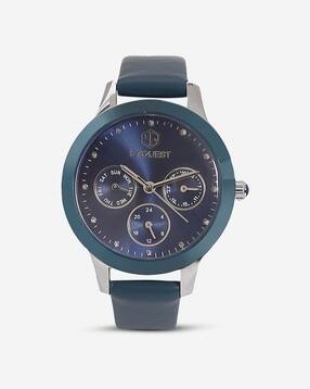 uniquest Blue Dial Analogue Fashion Watch with Multi-Dial Function And Leather Strap For Women-picture-39